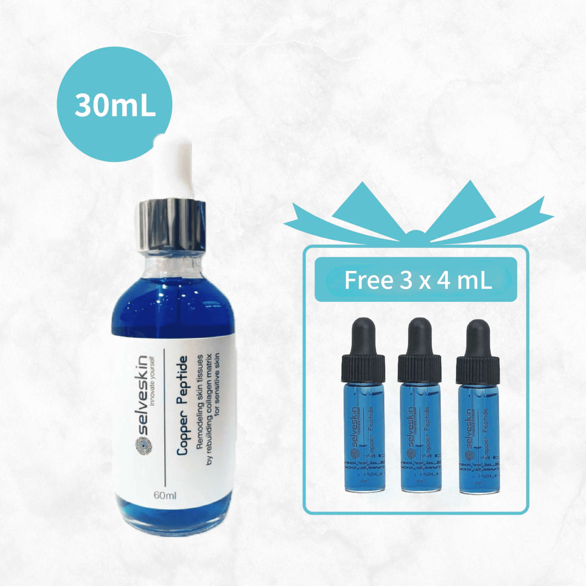 Selveskin Copper Peptide 30mL free 12mL - Elegant Beauty - selveskin