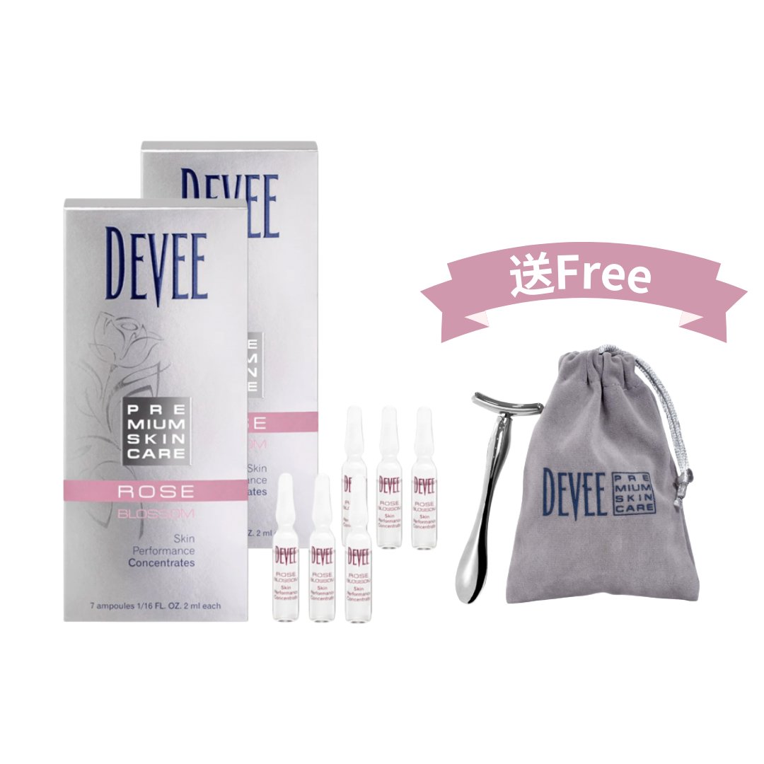 DEVEE ROSE BLOSSOM Skin Performance Concentrate (2mLx14) + Massager Special Set - Elegant Beauty - DEVEE