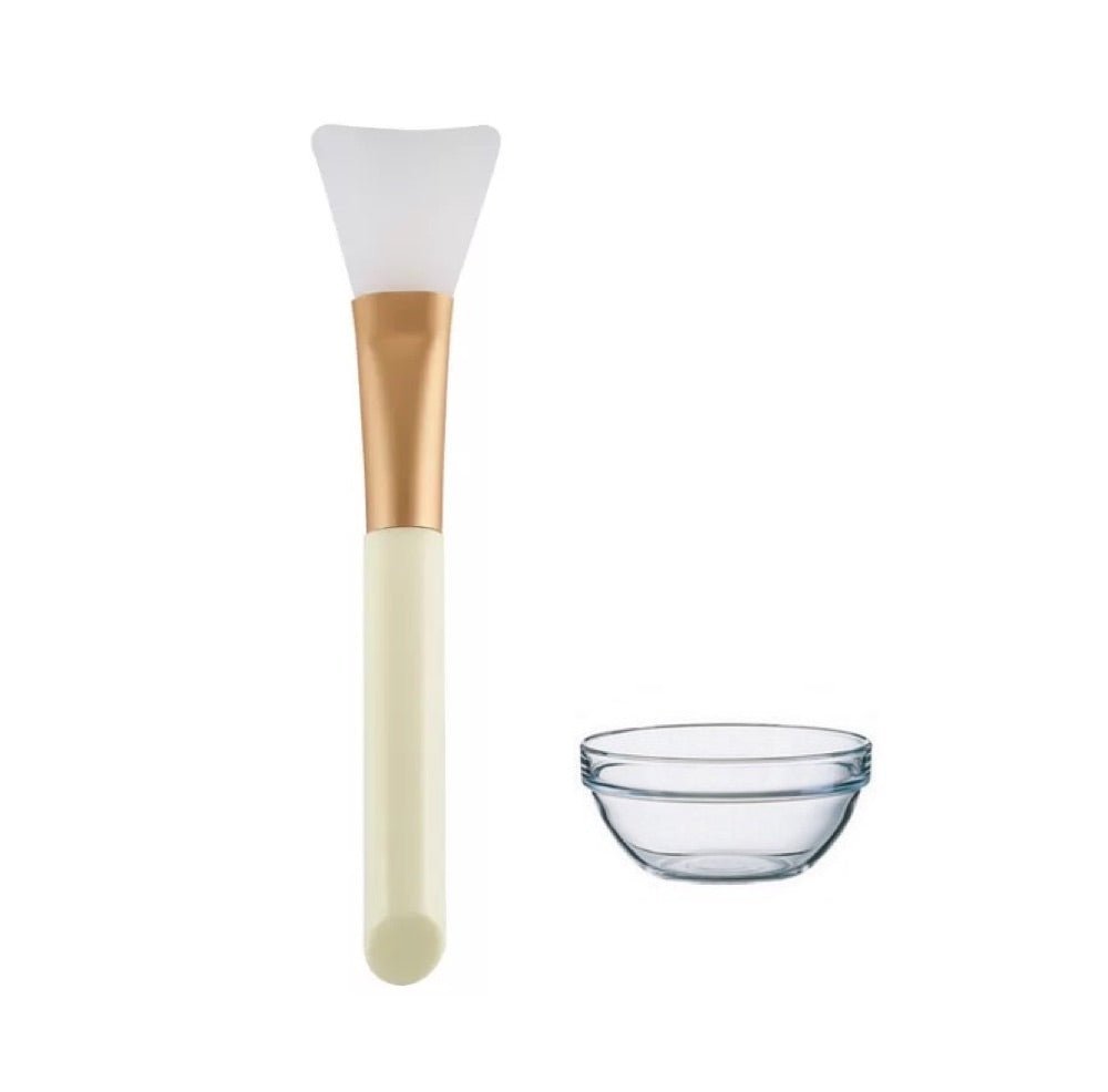 Silicon Brush & Glass Container - Elegant Beauty - Accessories