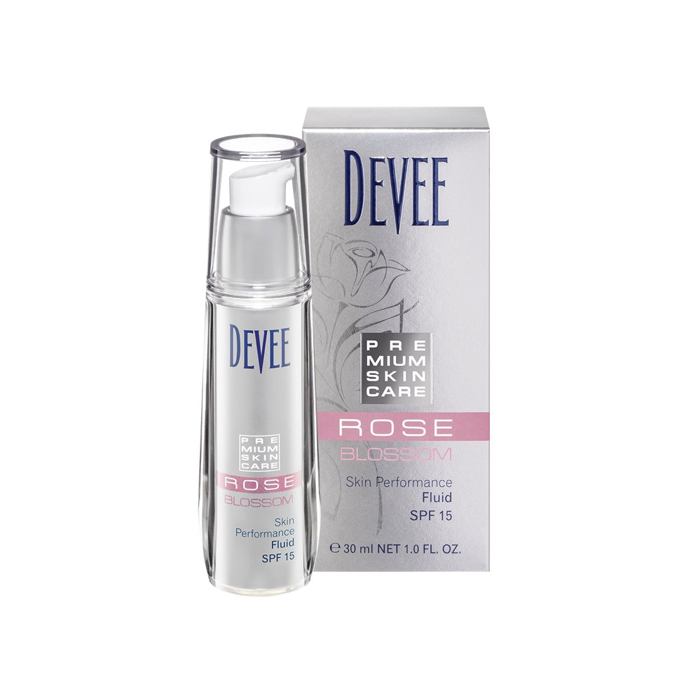 DEVEE Rose Blossom Skin Performance Fluid SPF 15 | Elegant Beauty